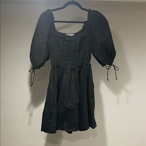 House of Harlow Black Puff Sleeve Dress